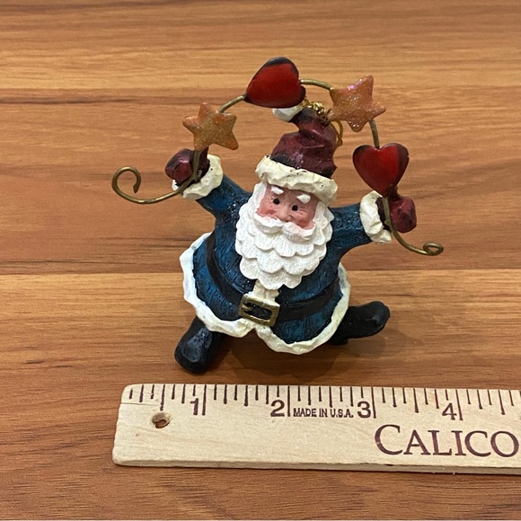 Vintage Whimsical Santa Hearts & Stars Christmas Tree Ornament - Picture 10 of 10